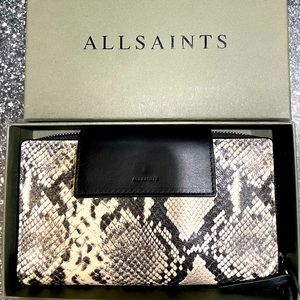 AllSaints Wallet -Snake Print. NWT